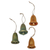 Holzornamente, 'Yuletide Bells' (Satz von 4 Stück) - Vier goldfarbene Distressed Wood Bell Ornaments aus Bali