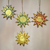 Wood ornaments, 'Sunny Holiday' (set of 4) - Four Gold Tone Albesia Wood Sun Ornaments from Bali (image 2b) thumbail