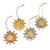 Wood ornaments, 'Sunny Holiday' (set of 4) - Four Gold Tone Albesia Wood Sun Ornaments from Bali (image 2c) thumbail