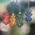 Wood ornaments, 'Festive Fleur-de-Lis' (set of 4) - Four Gold Tone Albesia Wood Ornaments by Balinese Artisans (image 2b) thumbail