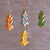 Wood ornaments, 'Festive Fleur-de-Lis' (set of 4) - Four Gold Tone Albesia Wood Ornaments by Balinese Artisans