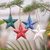Wood ornaments, 'Multicolored Stars' (set of 4) - Four Multicolored Albesia Wood Star Ornaments from Bali (image 2) thumbail
