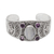 Rainbow moonstone and amethyst cuff bracelet, 'Misty Bouquet' - Rainbow Moonstone and Amethyst Cuff Bracelet from Bali thumbail