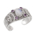 Rainbow moonstone and amethyst cuff bracelet, 'Misty Bouquet' - Rainbow Moonstone and Amethyst Cuff Bracelet from Bali