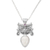 Amethyst pendant necklace, 'Janger Solo' - Amethyst and Bone Pendant Necklace by Balinese Artisans thumbail