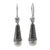 Cultured pearl dangle earrings, 'Dropping Spirals' - Cultured Pearl and Sterling Silver Balinese Floral Earrings thumbail