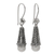 Cultured pearl dangle earrings, 'Dropping Spirals' - Cultured Pearl and Sterling Silver Balinese Floral Earrings (image 2c) thumbail