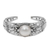 Cultured pearl cuff bracelet, 'Moonlight Vines' - Floral Cultured Pearl Cuff Bracelet and 925 Silver from Bali thumbail