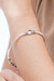 Garnet bangle bracelet, 'Harmony of Three' (large) - Sterling Silver 925 Bangle Bracelet with Garnet (Large)