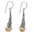 Citrine dangle earrings, 'Petal Drops' - Citrine and Sterling Silver Floral Earrings from Bali (image 2b) thumbail