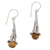 Citrine dangle earrings, 'Petal Drops' - Citrine and Sterling Silver Floral Earrings from Bali (image 2c) thumbail