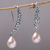 Cultured pearl dangle earrings, 'Drops of Honey' - Cultured Pearl and Sterling Silver Dangle Earrings from Bali (image 2b) thumbail