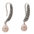 Cultured pearl dangle earrings, 'Drops of Honey' - Cultured Pearl and Sterling Silver Dangle Earrings from Bali (image 2c) thumbail