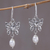 Cultured pearl dangle earrings, 'Butterfly Glow' - Cultured Pearl Butterfly Dangle Earrings from Mexico (image 2) thumbail