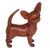 Wood and onyx sculpture, 'Perky Chihuahua' - Suar Wood and Onyx Chihuahua Sculpture by Balinese Artisans