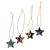 Batik wood ornaments, 'Bali Stars' (set of 4) - Four Batik Wood Star Ornaments by Balinese Artisans