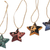 Batik wood ornaments, 'Bali Stars' (set of 4) - Four Batik Wood Star Ornaments by Balinese Artisans (image 2d) thumbail