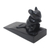 Wood door stopper, 'Charming Mouse in Black' - Hand Carved Suar Wood Mouse Door Stopper in Black from Bali (image 2a) thumbail