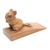Wood door stopper, 'Charming Mouse in Brown' - Hand Carved Suar Wood Mouse Door Stopper in Brown from Bali thumbail