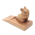 Wood door stopper, 'Charming Mouse in Brown' - Hand Carved Suar Wood Mouse Door Stopper in Brown from Bali (image 2b) thumbail