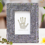 Recycled paper photo frame, 'Straw Memories' (4x6) - 4x6 Recycled Paper Multicolored Photo Frame from Bali