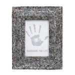 Recycled paper photo frame, 'Straw Memories' (4x6) - 4x6 Recycled Paper Multicolored Photo Frame from Bali