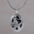 Onyx pendant necklace, 'Lord of Dragons' - Onyx and Sterling Silver Dragon Pendant Necklace from Bali thumbail