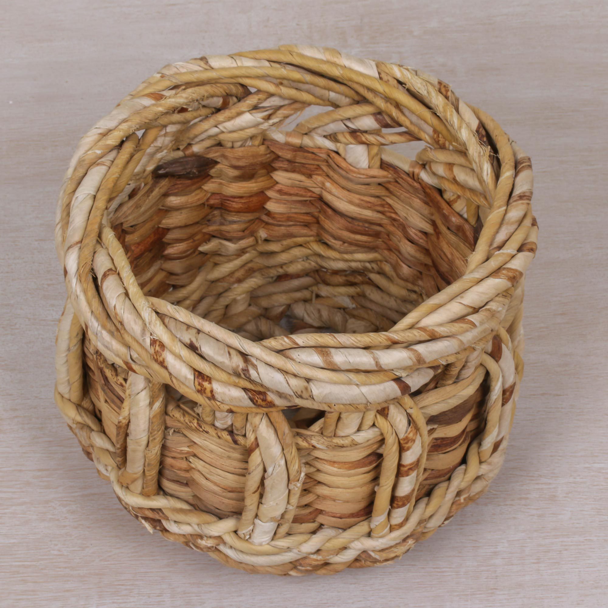 Handcrafted Banana Tree Bark Basket from Bali Natural Storage NOVICA