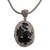 Onyx pendant necklace, 'Dusk Butterfly' - Onyx and Sterling Silver Butterfly Necklace from India thumbail