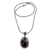 Onyx pendant necklace, 'Dusk Butterfly' - Onyx and Sterling Silver Butterfly Necklace from India (image 2c) thumbail