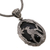 Onyx pendant necklace, 'Cockatoo Garden' - Onyx and Sterling Silver Cockatoo Necklace from Bali (image 2b) thumbail