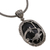 Onyx pendant necklace, 'Curious Bird' - Bird Themed Onyx and Sterling Silver Necklace from India (image 2b) thumbail