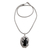 Onyx pendant necklace, 'Garden Arch' - Onyx Flower and Tree Pendant Necklace by Bali Artisans