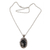 Onyx pendant necklace, 'Dark Woods' - Onyx and Sterling Silver Nature Themed Necklace from Bali (image 2b) thumbail
