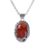 Carnelian pendant necklace, 'Sunset Sanctuary' - Carnelian and Sterling Silver Lamb Necklace from Bali