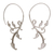 Sterling silver half-hoop earrings, 'Dotted Vines' - 925 Sterling Silver Dotted Half-Hoop Earrings from Bali