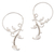 Sterling silver half-hoop earrings, 'Dotted Vines' - 925 Sterling Silver Dotted Half-Hoop Earrings from Bali