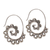 Sterling silver half-hoop earrings, 'Paisley Ferns' - 925 Sterling Silver Paisley Half-Hoop Earrings from Bali (image 2a) thumbail