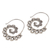 Sterling silver half-hoop earrings, 'Paisley Ferns' - 925 Sterling Silver Paisley Half-Hoop Earrings from Bali (image 2c) thumbail