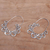 Sterling silver half-hoop earrings, 'Paisley Majesty' - Sterling Silver Paisley Motif Half-Hoop Earrings from Bali