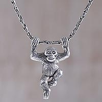 Featured review for Sterling silver pendant necklace, Monkey Charm