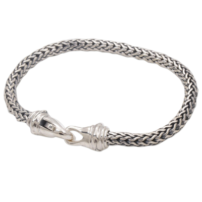 Men's sterling silver chain bracelet, 'Confident Man' - Sterling Silver Men's Chain Bracelet by Balinese Artisans