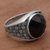 Men's onyx cocktail ring, 'Bold and Dark' - Onyx and 925 Sterling Silver Cocktail Ring from Bali (image 2b) thumbail