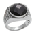 Men's onyx cocktail ring, 'Bold and Dark' - Onyx and 925 Sterling Silver Cocktail Ring from Bali (image 2d) thumbail