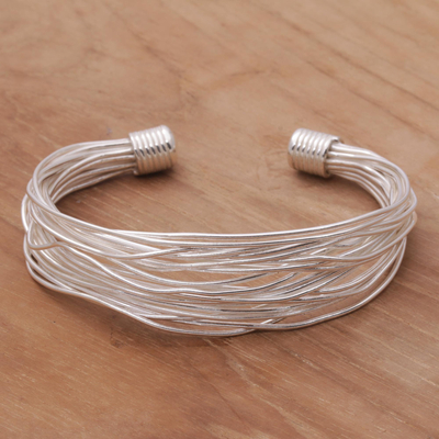 Sterling silver cuff bracelet, Live Wire