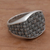 Men's sterling silver signet ring, 'Bold Wicker' - 925 Sterling Silver Woven Motif Signet Ring from Bali (image 2c) thumbail