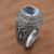 Men's blue topaz ring, 'Awakening Circles' - Blue Topaz and Sterling Silver Men's Ring from Bali (image 2) thumbail