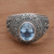 Men's blue topaz ring, 'Awakening Circles' - Blue Topaz and Sterling Silver Men's Ring from Bali (image 2b) thumbail