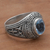 Men's blue topaz ring, 'Awakening Circles' - Blue Topaz and Sterling Silver Men's Ring from Bali (image 2c) thumbail