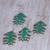Wood ornaments, 'Holiday Evergreens' (set of 4) - Set of Four Painted Green Tree Ornaments from Bali (image 2b) thumbail